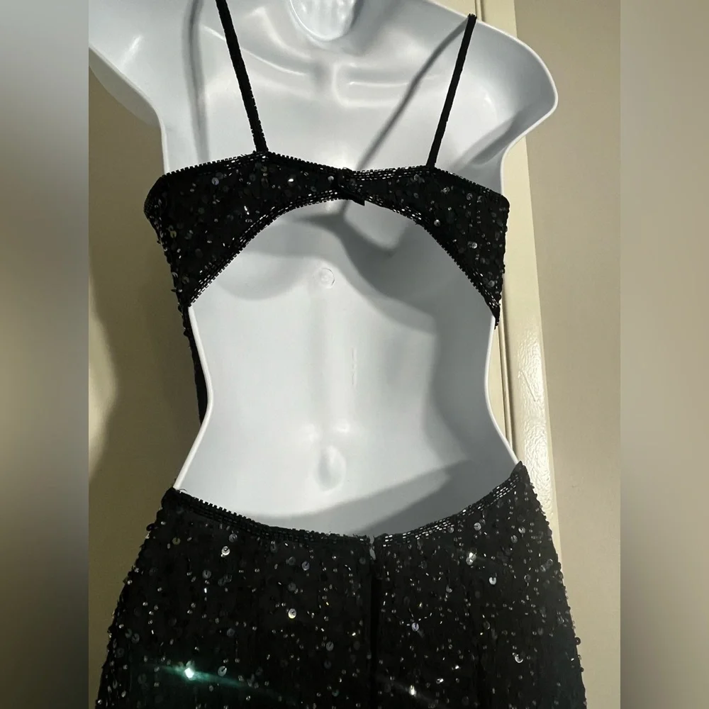 Scala Black Glitter Prom Dress - Picture 5 of 11